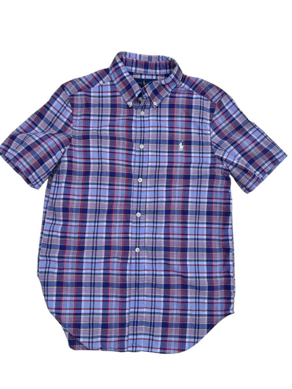 Polo by Ralph Lauren Kids Short-Sleeve Plaid Button-Down Shirt - Blue & Red